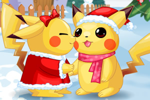 皮卡丘圣诞接吻